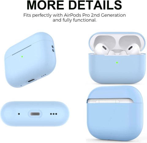 ETUI AIRPODS PRO 2 2022 ZAWIESZKA BŁĘKITNE MATOWE WYTRZYMAŁE OCHRONNE