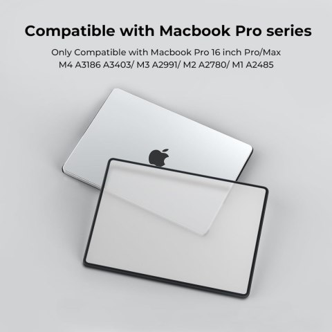 ETUI MACBOOK PRO 16" 2024 PRZEZEROCZYSTE CZARNA RAMKA WYTRZYMAŁE