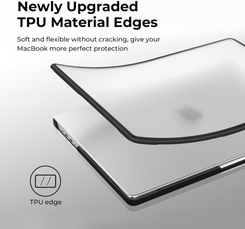 ETUI MACBOOK PRO 16" 2024 PRZEZEROCZYSTE CZARNA RAMKA WYTRZYMAŁE