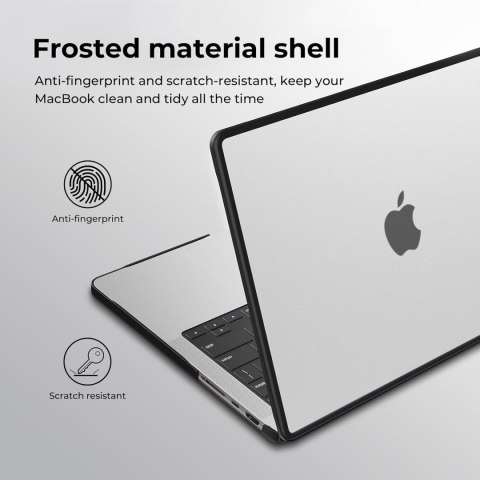 ETUI MACBOOK PRO 16" 2024 PRZEZEROCZYSTE CZARNA RAMKA WYTRZYMAŁE