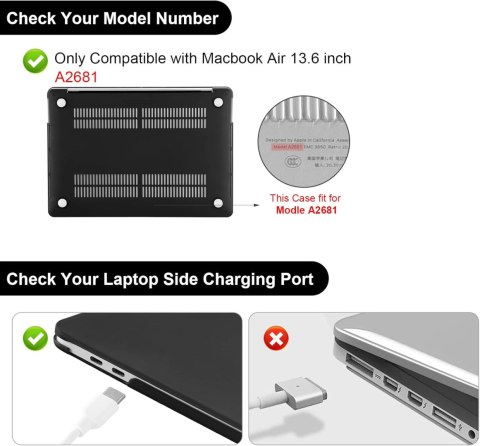 ETUI DO MACBOOK PRO 13" 2022-2017 CZARNY PLASTKOWE + NAKŁADKA NA KLAWIATURĘ