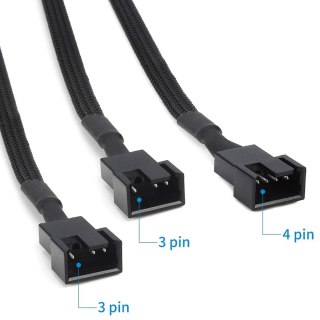 4x KABEL ROZDZIELACZ ROZGAŁĘZIACZ WENTYLATORA PWM 4 PIN 3 PIN PRZEDŁUŻACZ