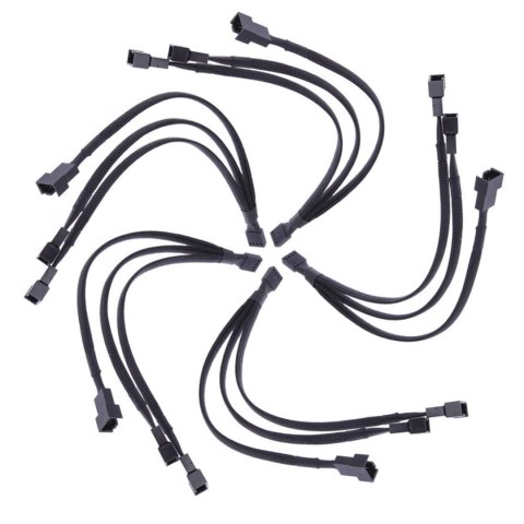 4x KABEL ROZDZIELACZ ROZGAŁĘZIACZ WENTYLATORA PWM 4 PIN 3 PIN PRZEDŁUŻACZ