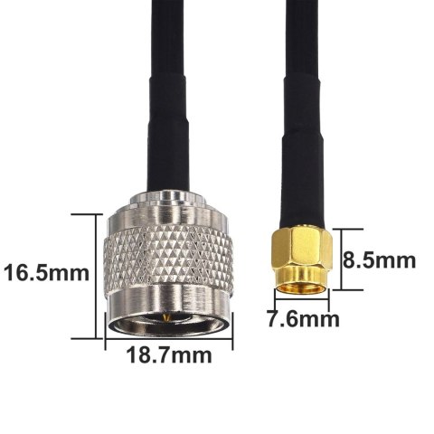 KABEL RG58 RP-SMA N CZARNY PRZEDŁUŻACZ PRZEWÓD 15m 50Ohm