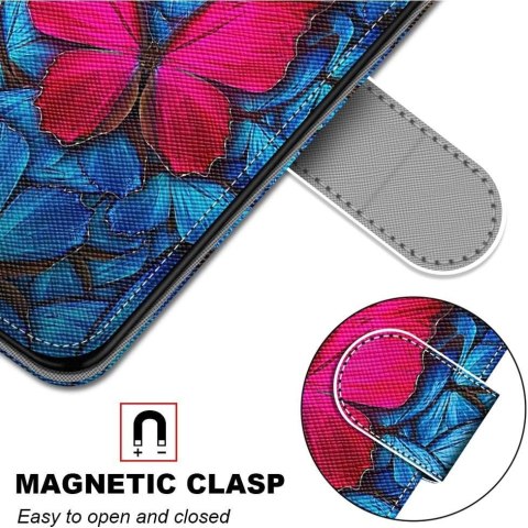 ZAMYKANE ETUI Z KLAPKĄ DO GOOGLE PIXEL 7 NIEBIESKIE RÓŻOWY MOTYL SOLIDNE ZAMYKANE ETUI Z KLAPKĄ DO GOOGLE PIXEL 7 NIEBIESKIE RÓŻOWY MOTYL SOLIDNE
