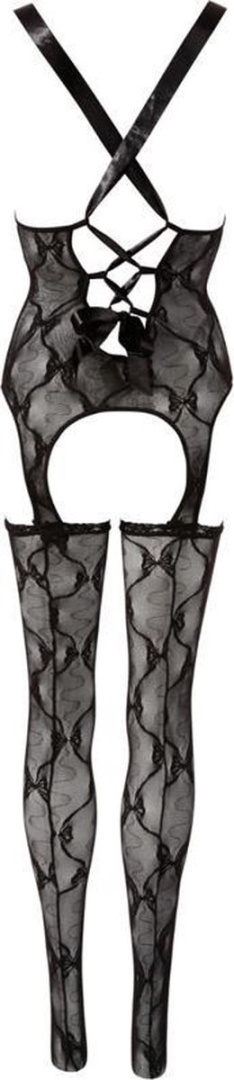 BIELIZNA EROTYCZNA BODYSTOCKING COTTELLI COLLECTION CZARNA KORONKA S/M