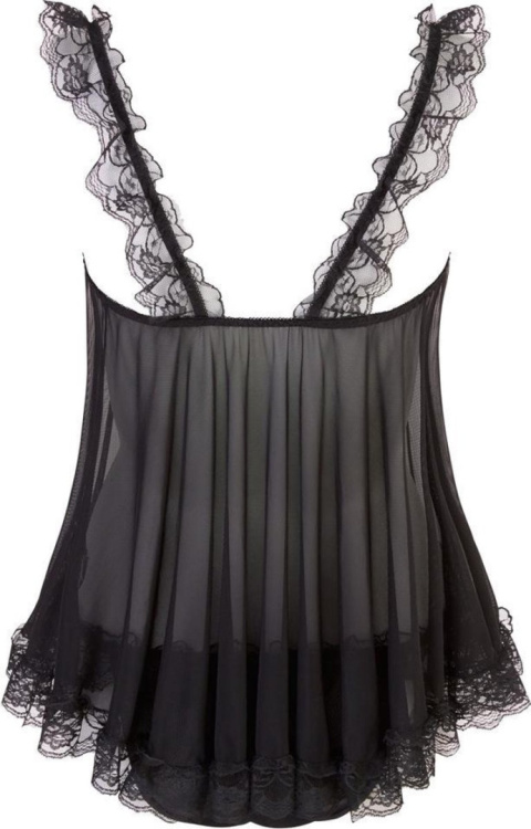 SEKSOWNA KOSZULKA DAMSKA COTTELLI COLLECTION CZARNA Z MAJTKAMI M/L