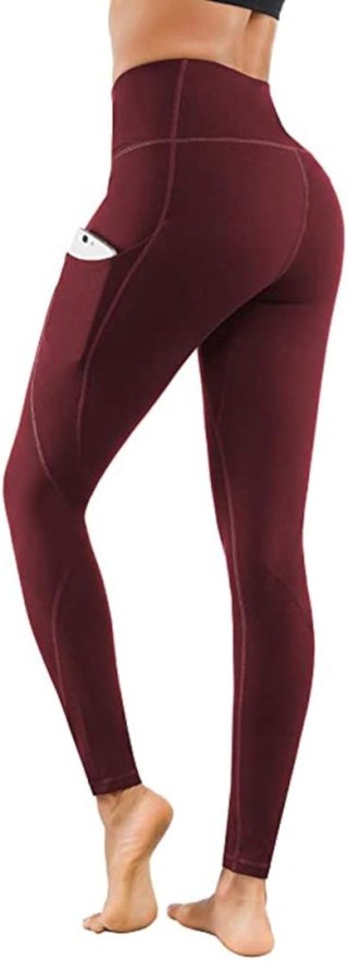 2-PAK LEGGINSY SPORTOWE CZARNE BORDO ZESTAW XL