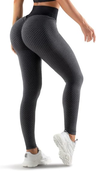 LEGGINSY DAMSKIE SPORTOWE CZARNO SZARE MODNE S