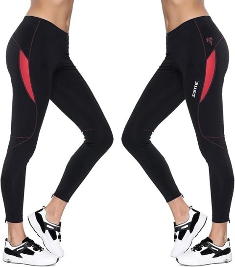 LEGGINSY DAMSKIE ROWEROWE Z WKŁADKĄ CZARNE SANTIC 2XL