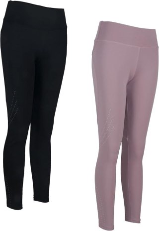 LEGGINSY DAMSKIE SPORTOWE 2PAK RÓŻOWY CZARNY R.L/XL