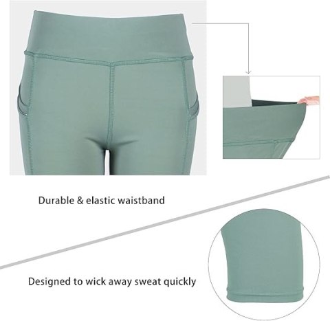 LEGGINSY DAMSKIE SPORTOWE 2PAK ŻÓŁTY ZIELONY 3/4 R.S/M