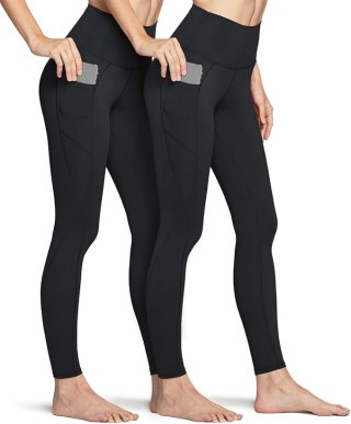 2-PAK LEGGINSY SPORTOWE CZARNE R. XL