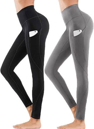 2-PAK LEGGINSY SPORTOWE CZARNE R. XL