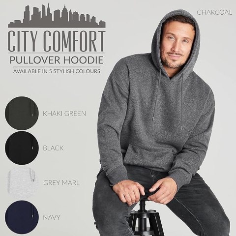 MĘSKA BLUZA JEDNOKOLOROWA Z KAPTUREM CITY COMFORT R. M