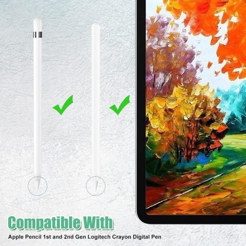 7x KOŃCÓWKA RYSIKA DO APPLE PENCIL GEN 1/2 BIAŁY CZARNY BEZBARWNY