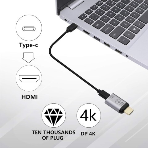 ADAPTER USB-C ŻEŃSKI NA HDMI MĘSKI 4K@60Hz