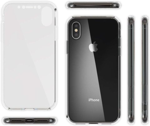 ETUI APPLE IPHONE X / XS PRZEZROCZYSTE BEZBARWNE OBUSTRONNE BUMPER