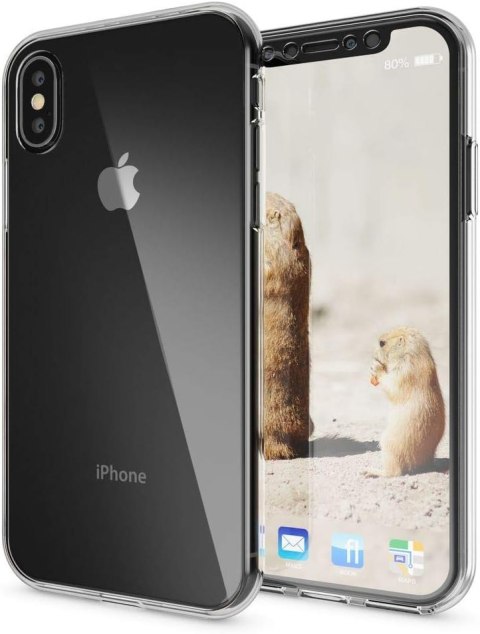 ETUI APPLE IPHONE X / XS PRZEZROCZYSTE BEZBARWNE OBUSTRONNE BUMPER