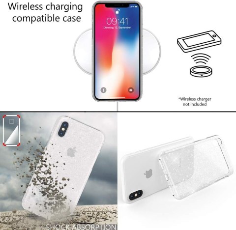 ETUI APPLE IPHONE X / XS PRZEZROCZYSTE BŁYSZCZĄCE SILIKONOWE WYTRZYMAŁE