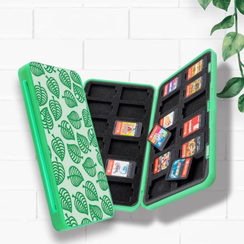 ETUI CASE ORGANIZER NA KARTY NINTENDO SWITCH OLED MICRO SD ZIELONE LISTKI