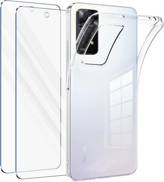 ETUI DO XIAOMI REDMI NOTE 11T 5G PRZEZROCZYSTE 2X SZKŁO HARTOWANE CASE