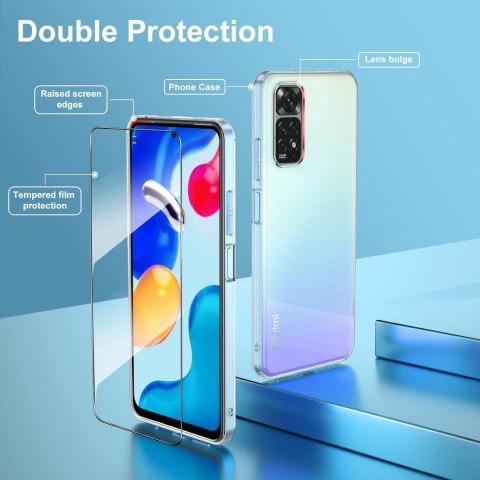 ETUI DO REDMI NOTE 11 PRO/ 11 PRO+ PRZEZROCZYSTE 2X SZKŁO HARTOWANE OCHRONA