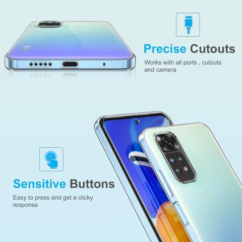 ETUI DO REDMI NOTE 11 PRO/ 11 PRO+ PRZEZROCZYSTE 2X SZKŁO HARTOWANE OCHRONA