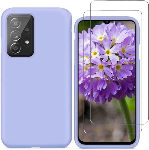 ETUI DO SAMSUNG GALAXY A72 FIOLETOWE PASTELOWE 2X SZKŁO HARTOWANE SM-A725F