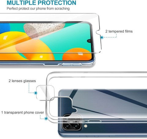 ETUI DO SAMSUNG GALAXY M32 PRZEZROCZYSTE 2X SZKŁO HARTOWANE WYTRZYMAŁE