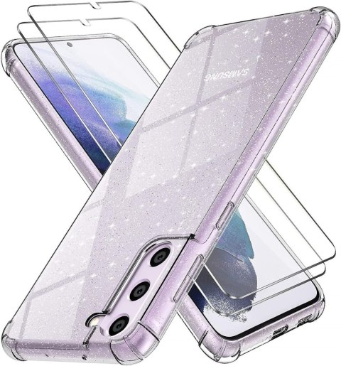 ETUI DO SAMSUNG GALAXY S21 FE 5G 2XSZKŁO HARTOWANE BŁYSZCZĄCE PRZEZROCZYSTE