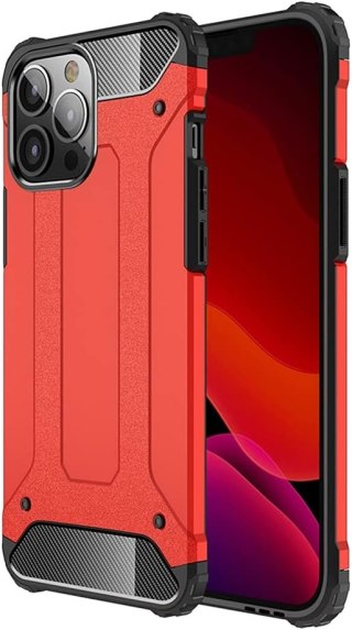 ETUI OCHRONNE APPLE IPHONE 13 PRO MAX CZERWONO CZARNE SOLIDNE WYTRZYMAŁE