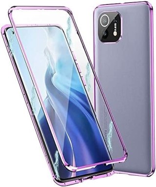 ETUI OCHRONNE XIAOMI MI 11 PRO PRZEZROCZYSTE FILOETOWA RAMKA MAGNETYCZNE