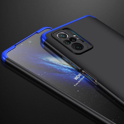 ETUI OCHRONNE XIAOMI REDMI NOTE 10 PRO CZARNE NIEBIESKA RAMKA WYTRZYMAŁE