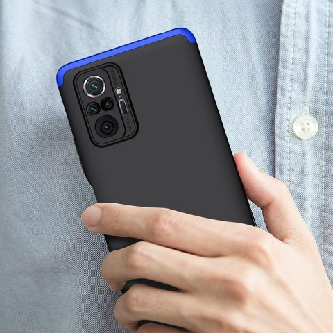 ETUI OCHRONNE XIAOMI REDMI NOTE 10 PRO CZARNE NIEBIESKA RAMKA WYTRZYMAŁE