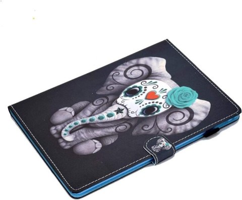 ETUI OCHRONNE SAMSUN GALAXY TAB S6 CIEMNE ZAMYKANE Z KLAPKĄ SŁOŃ +RYSIK