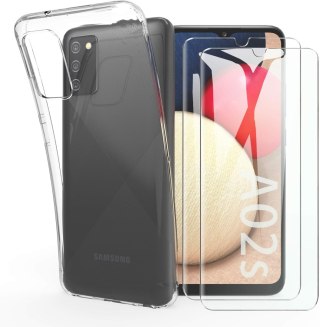 ETUI OCHRONNE SAMSUNG GALAXY A02S PRZEZROCZYSTE 2X SZKŁO HARTOWANE SM-A025F