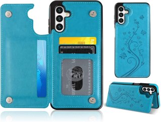 ETUI OCHRONNE SAMSUNG GALAXY A13 5G NIEBIESKIE OTWIERANE CARD HOLDER