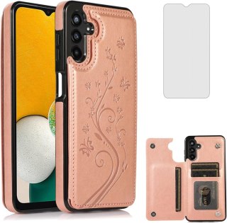 ETUI OCHRONNE SAMSUNG GALAXY A13 ROSE GOLD RÓŻOWE PORTFEL NA KARTY HOLDER