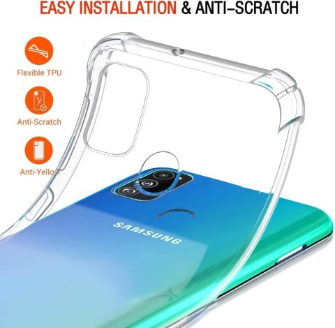 ETUI OCHRONNE SAMSUNG GALAXY M30S/ M21 PRZEZROCZYSTE BEZBARWNE WYTRZYMAŁE