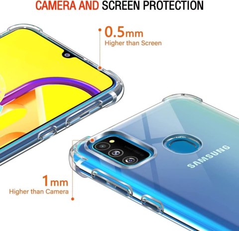 ETUI OCHRONNE SAMSUNG GALAXY M30S/ M21 PRZEZROCZYSTE BEZBARWNE WYTRZYMAŁE