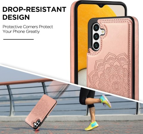 ETUI SAMSUNG GALAXY A13 5G ROSE GOLD RÓŻOWE PORTFEL NA KARTY CARD HOLDER