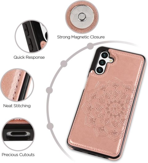 ETUI SAMSUNG GALAXY A13 5G ROSE GOLD RÓŻOWE PORTFEL NA KARTY CARD HOLDER