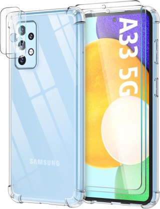 ETUI SAMSUNG GALAXY A33 5G PRZEZROCZYSTE 2X SZKŁO HARTOWANE OCHRONA APARATU