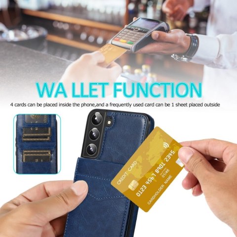 ETUI SAMSUNG GALAXY S21 FE 5G CZARNE PORTFEL NA KARTY CARD HOLDER PORZĄDNE