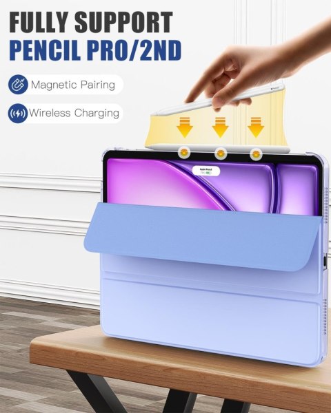 ETUI APPLE IPAD AIR 5 GENERACJA 2022/ 4 GEN. 2020 FIOLETOWY Z KLAPKĄ CASE