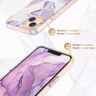 ETUI APPLE IPHONE 13 FIOLETOWE ZŁOTE KOLOROWE PODSTAWKA CASE OCHRONNY A2482