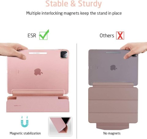 ETUI DO APPLE IPAD PRO 12.9 RÓŻOWY EKO SKÓRA ZAMYKANY 2018/2020/2021/2022