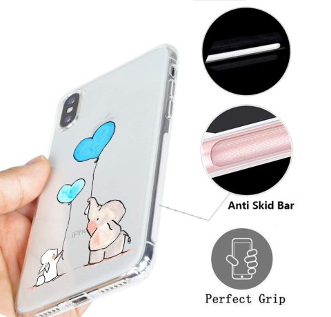 ETUI DO APPLE IPHONE XS SILIKONOWE PRZEZROCZYSTE SŁONIK CASE OCHRONNY