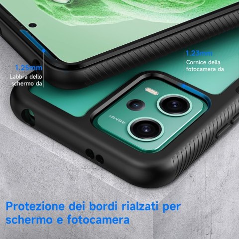 ETUI XIAOMI REDMI NOTE 12 5G PRZEZROCZYSTE CZARNA RAMKA BUMPER SOLIDNE